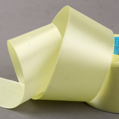Лента атласная, 50 мм × 33 ± 2 м, цвет светло-жёлтый №009