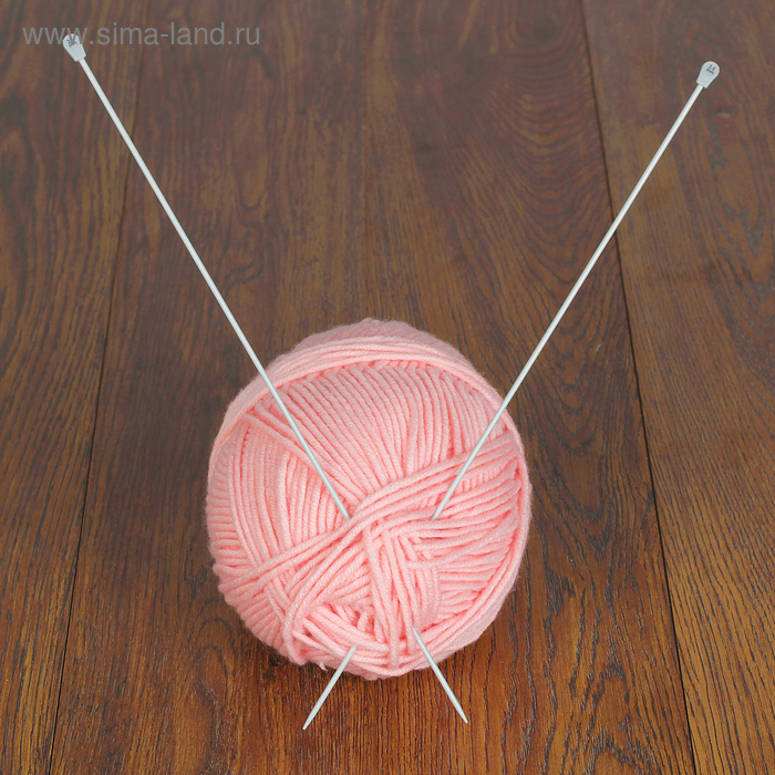 Спицы для вязания, прямые, с пластиковым наконечником, d=2,5мм, 35см, 2шт - Фото 1