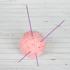 Спицы для вязания, прямые, наконечник, d=3мм, 35см, 2шт, цвет розовый - Фото 1