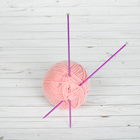 Спицы для вязания, прямые, наконечник, d=4мм, 35см, 2шт, цвет розовый - Фото 1