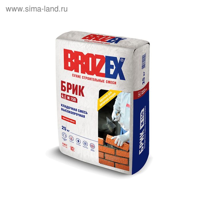 Смесь монтажно-кладочная для наружных и внутренних работ Brozex М150, 25 кг - Фото 1