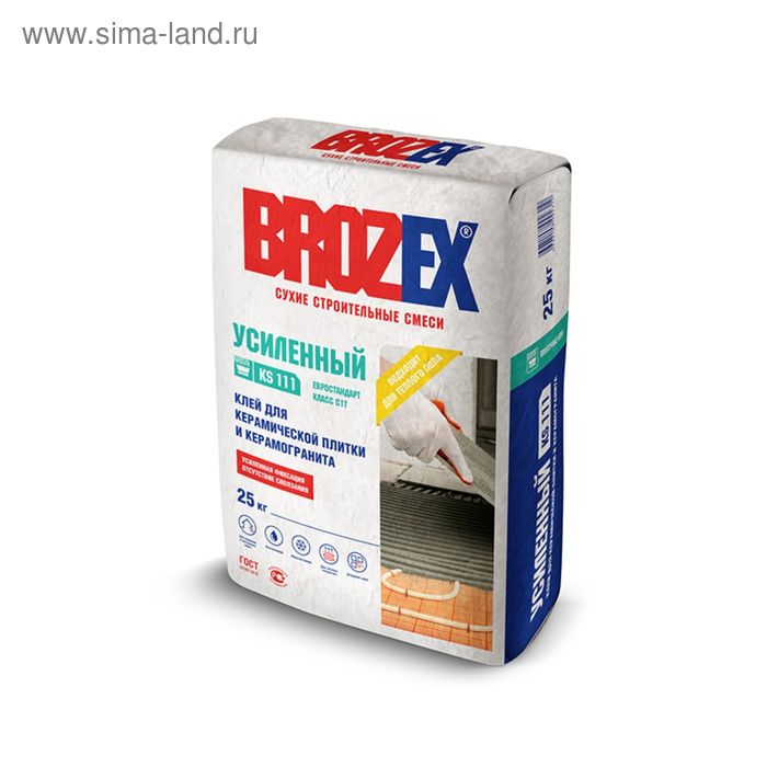 Клей для плитки Brozex КС-11 "Стандарт", 25 кг - Фото 1