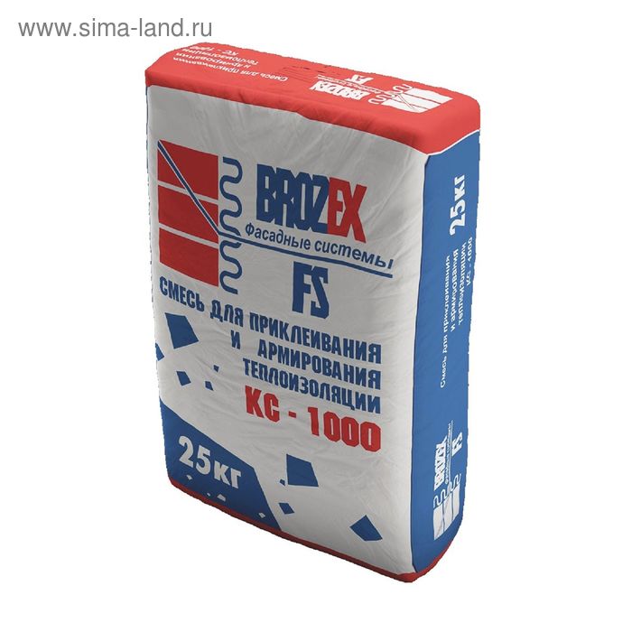 Смесь для приклеивания и армирования теплоизоляции Brozex-FS КС-1000, 25 кг - Фото 1