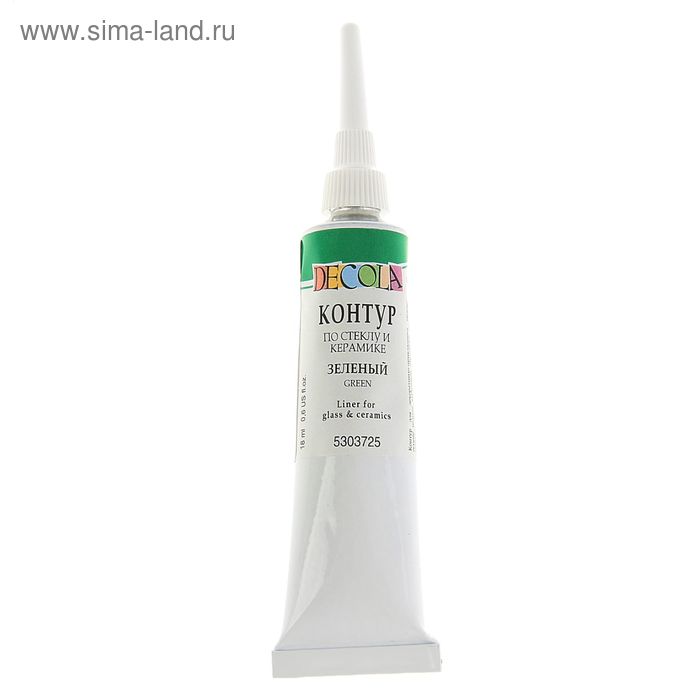 Контур по стеклу и керамике 18 мл, ЗХК Decola, зелёный, (5303725) - Фото 1