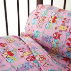 Детское постельное бельё «Совушки», цвет розовый 10030 - Фото 3