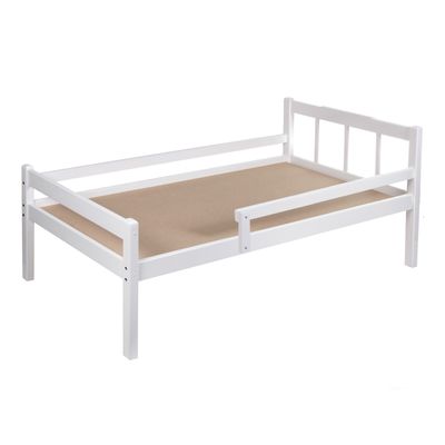 Детская кроватка «Стандарт» из массива, с бортиком, цвет белый