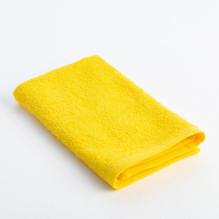 Полотенце махровое Экономь и Я 30х30 см, цв. жёлтый, 340 г/м² - Фото 1