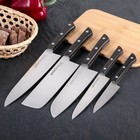 Набор ножей Samura HARAKIRI, 5 шт, лезвие: 9,9 см, 15 см, 16,1 см, 16,5 см, 18,5 см, чёрная рукоять - Фото 1