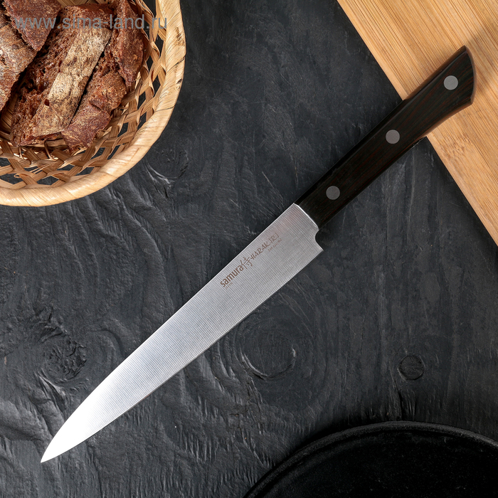 Нож-слайсер для нарезки Samura Harakiri, лезвие 19,5 см, сталь AUS-8 - Фото 1