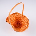 Корзина плетёная, бамбук, оранжевая, (шляпка с изгибом) - Фото 4