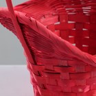 Корзина плетеная, бамбук, D21/13xH14/29см красный - Фото 2