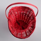 Корзина плетеная, бамбук, D21/13xH14/29см красный - Фото 3