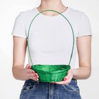 Корзина плетёная, бамбук, зелёная, низкая - Фото 1