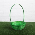 Корзина плетёная, бамбук, зелёная, низкая - Фото 2