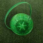 Корзина плетёная, бамбук, зелёная, низкая - Фото 4