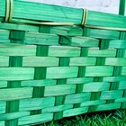 Корзина плетёная, бамбук, зелёная, прямоугольная - Фото 3