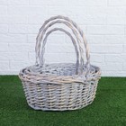 Набор корзин плетёных, ива, 3 шт., серо-бежевый цвет, большие - Фото 6