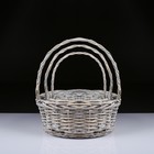 Набор корзин плетёных, ива, 36×36×14×37 см/30×30×12.5×32 см/25×25×11×28 см - Фото 2