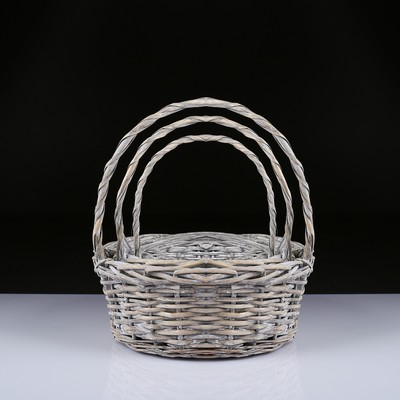 Набор корзин плетёных, ива, 36×36×14×37 см/30×30×12.5×32 см/25×25×11×28 см