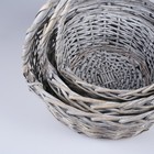 Набор корзин плетёных, ива, 3 шт., серо-бежевый цвет, средние - фото 9503616