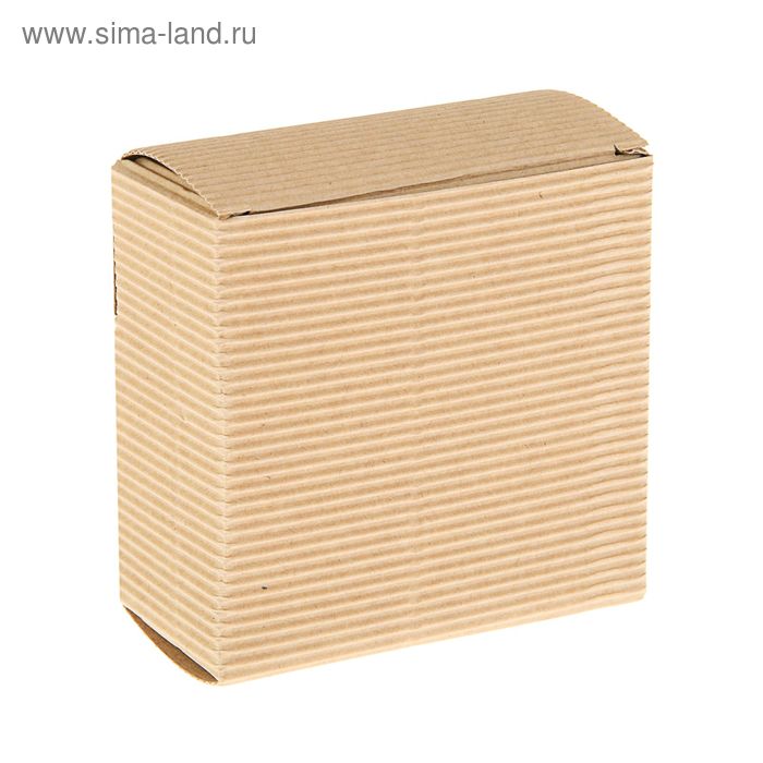 Коробка крафт из рифлёного картона, 8 х 8 х 4 см - Фото 1