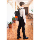 Рюкзак молодёжный, отдел на молнии, наружный карман, цвет чёрный/оранжевый - Фото 7