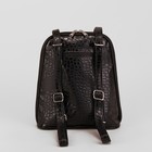 Сумка-рюкзак молодёжная на молнии, 2 отдела, крокодил чёрный - Фото 3