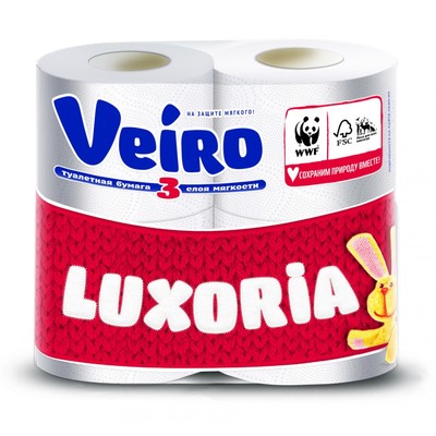 Туалетная бумага Linia VEIRO Luxoria 3сл. 4шт.