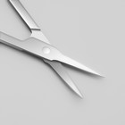 Ножницы маникюрные для кутикулы, загнутые, зауженные, 9 см, цвет серебристый - фото 8301774