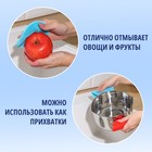 Губка для посуды Доляна, 11×11×1 см, силиконовая, МИКС - Фото 4