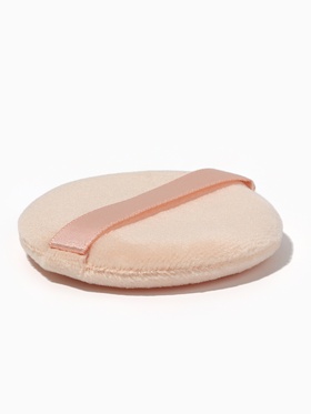 Пуховки для макияжа, набор - 4 шт., d=5 см / 5.5?4.4 см, с держателем, бежевая (комплект 4 шт)