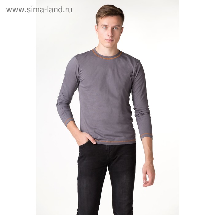 Джемпер мужской, цвет серый, размер 52 - Фото 1