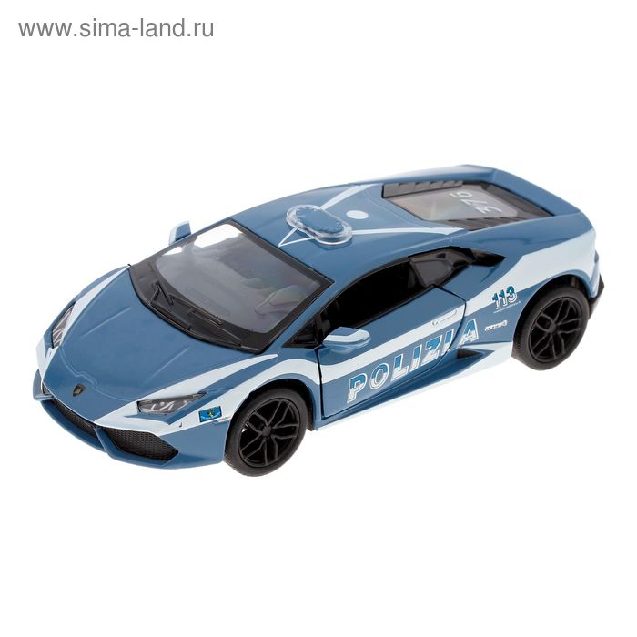 Машина металлическая Lamborghini Huracan (Police), инерция (1/12шт), масштаб 1:36 - Фото 1