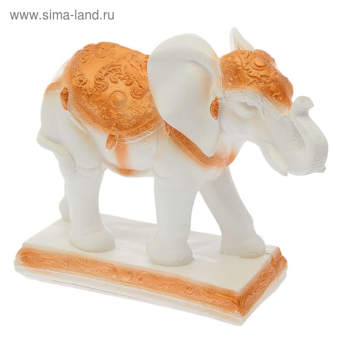 Фигура "Слон" средний, белое золото 10 × 30 × 24 см - Фото 1