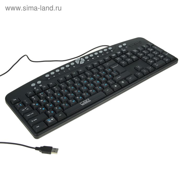 Клавиатура CBR KB 340GМ, проводная, мембранная, 124 кнопки, USB, черная - Фото 1