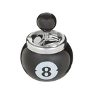 Пепельница для дома бездымная «Бильярдный шар», для сигарет и стиков, 11×14 см, чёрная - Фото 2