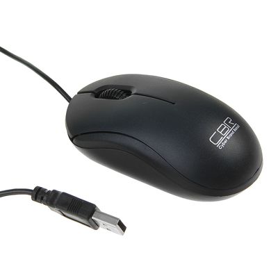 Мышь CBR CM-112, проводная, оптическая, 1200 dpi, USB, чёрная