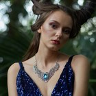 Колье «Магнат», цвет голубой в чернёном серебре - Фото 1