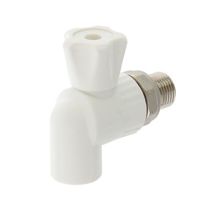 Кран шаровой для радиатора VALFEX, полипропиленовый, угловой, d=20 мм × 1/2"