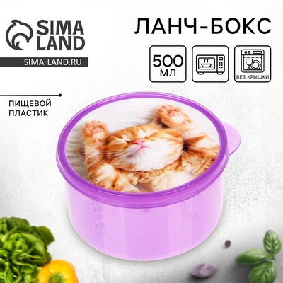 Ланч - бокс круглый «Котёнок», 500 мл