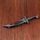 Сувенирный нож изогнутый, 26,5 см, на ножнах длинный завиток, чёрный - фото 8641504