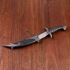 Сувенирный нож изогнутый, 26,5 см, на ножнах длинный завиток, чёрный - фото 8641505
