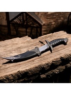 Макет оружия «Сувенирный нож изогнутый», 26.5 см, на ножнах длинный завиток, чёрный - Фото 3