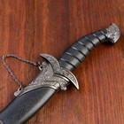 Сувенирный нож изогнутый, 26,5 см, на ножнах длинный завиток, чёрный - фото 8641506