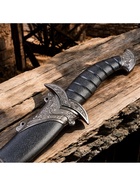 Макет оружия «Сувенирный нож изогнутый», 26.5 см, на ножнах длинный завиток, чёрный - Фото 4