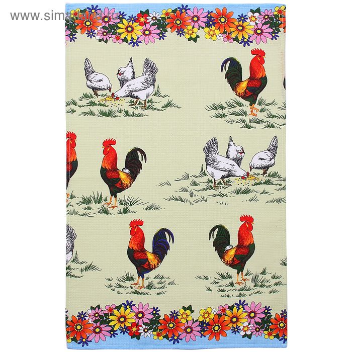 Вафельное полотенце "Collorista" На лужайке, размер 48х72±2 см - Фото 1