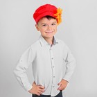 Шляпа "Картуз с цветком", р-р 52, 4-6 лет, цвет красный - Фото 1