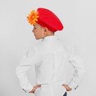 Шляпа "Картуз с цветком", р-р 52, 4-6 лет, цвет красный - Фото 4