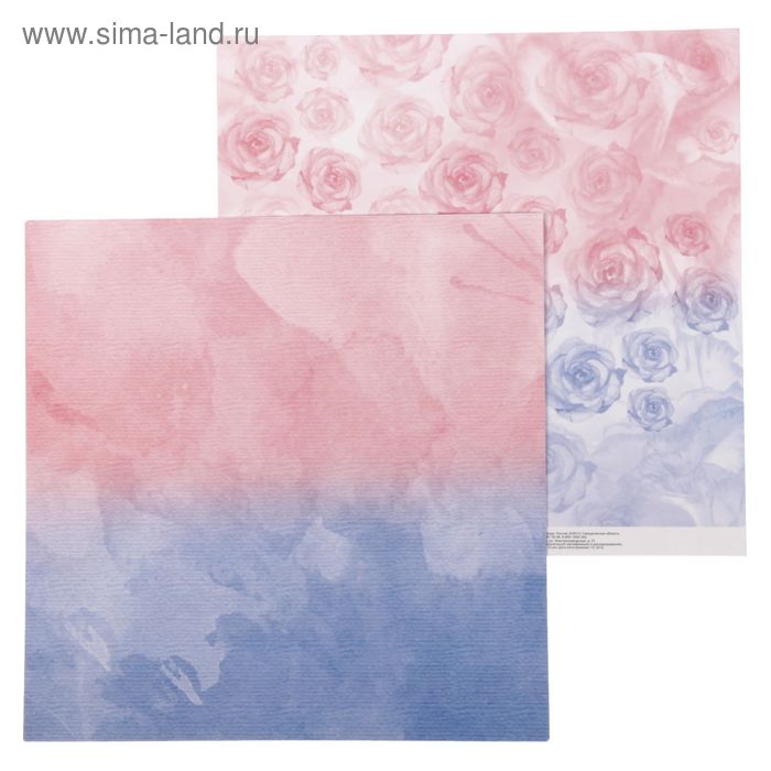 Бумага для скрапбукинга «Розовые бутоны», 30.5 × 30.5 см, 180 г/м - Фото 1