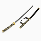 Сувенирное оружие «Катана», чёрные ножны, золотистая обмотка, 102 см - фото 8641534